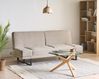 Schlafsofa 2-Sitzer YORK Chenillegewebe Hellbeige
