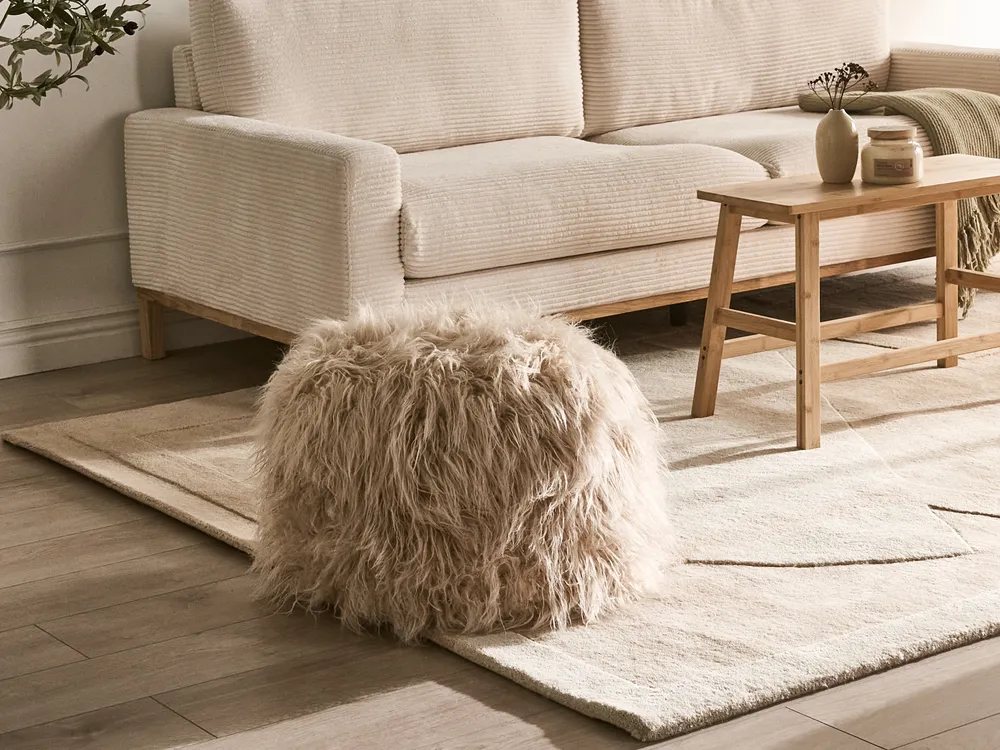 Pouffe TUKKI Faux Fur Beige