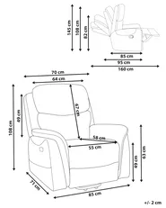 Electric Recliner Chair GLORIE with Massage Fabric Light Beige_924080