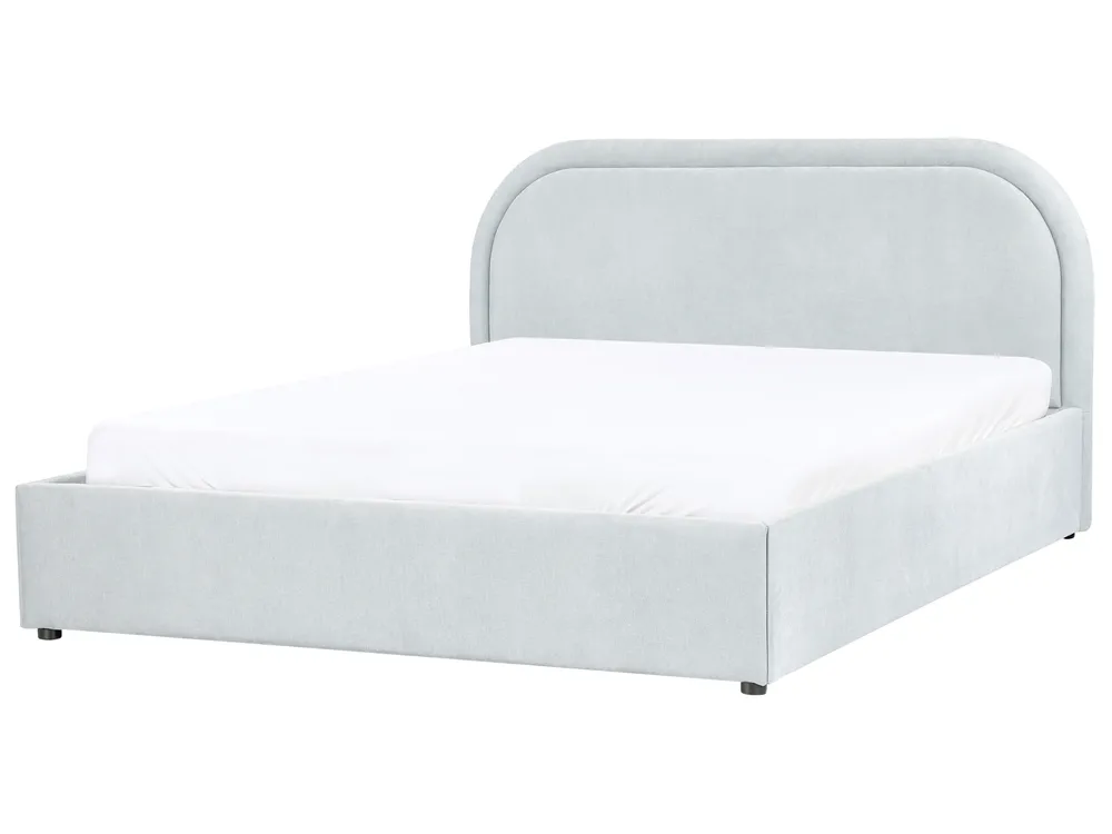 Ottoman Bed QUILLIEN Chenille Light Blue 140 x 200 cm (EU Double)_989838