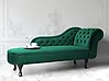Rechtsseitige Chaiselongue NIMES Samtstoff Grün