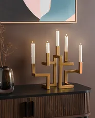 Kerzenständer RAPOSO 30 cm Metall Gold_968385