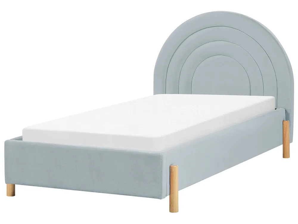 Kinderbett Samtstoff ANET 90 x 200 cm Hellblau
