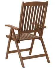 Set mit 6 Stühlen und Sitzkissen AMANTEA Akazienholz Blau_879792
