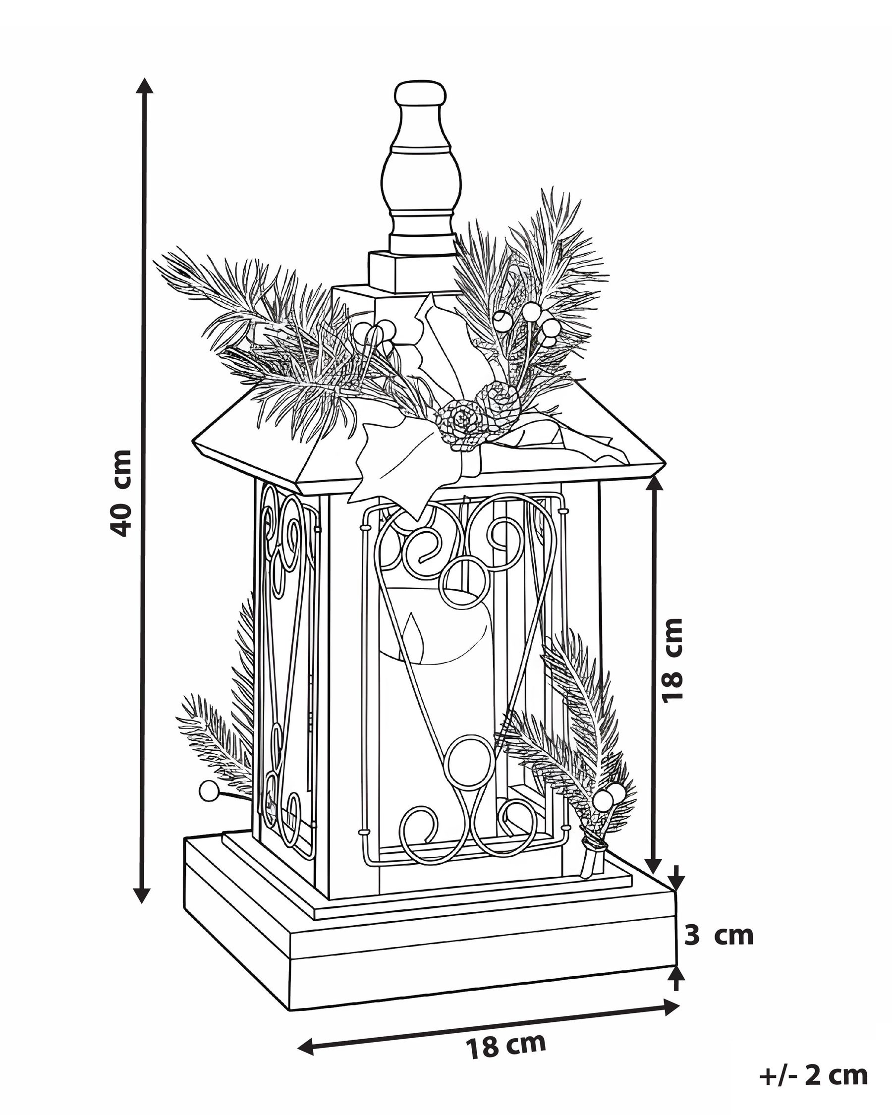 LED Laterne SAIMA 40 cm Weihnachtsmotiv Dunkelbraun_1028205