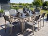 Garden Dining Set 6 Seater GROSSETO Granite Polished Grey/ Black