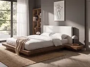 Bett mit LED ZEN 160 x 200 cm Braune Esche_1148644