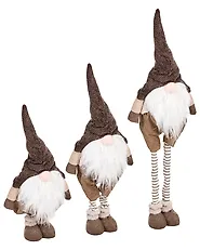 Weihnachtsdekoration 3er Set KOSKENKORVA 70/58-80/80-104 cm Zwerg Braun_1174182
