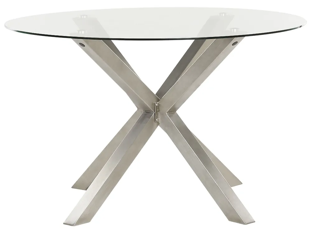 Gartentisch MALETTO 120 cm 120 cm Glas Silber