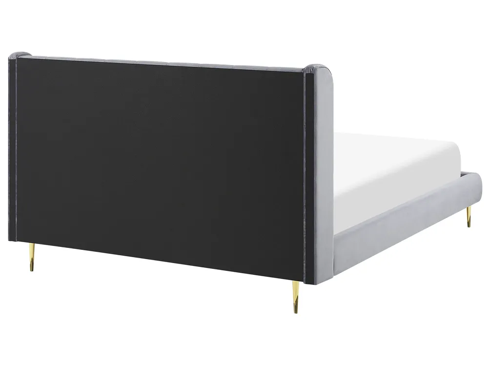 Bett mit Lattenrost Samtstoff FORBACH 180 x 200 cm Grau_819121