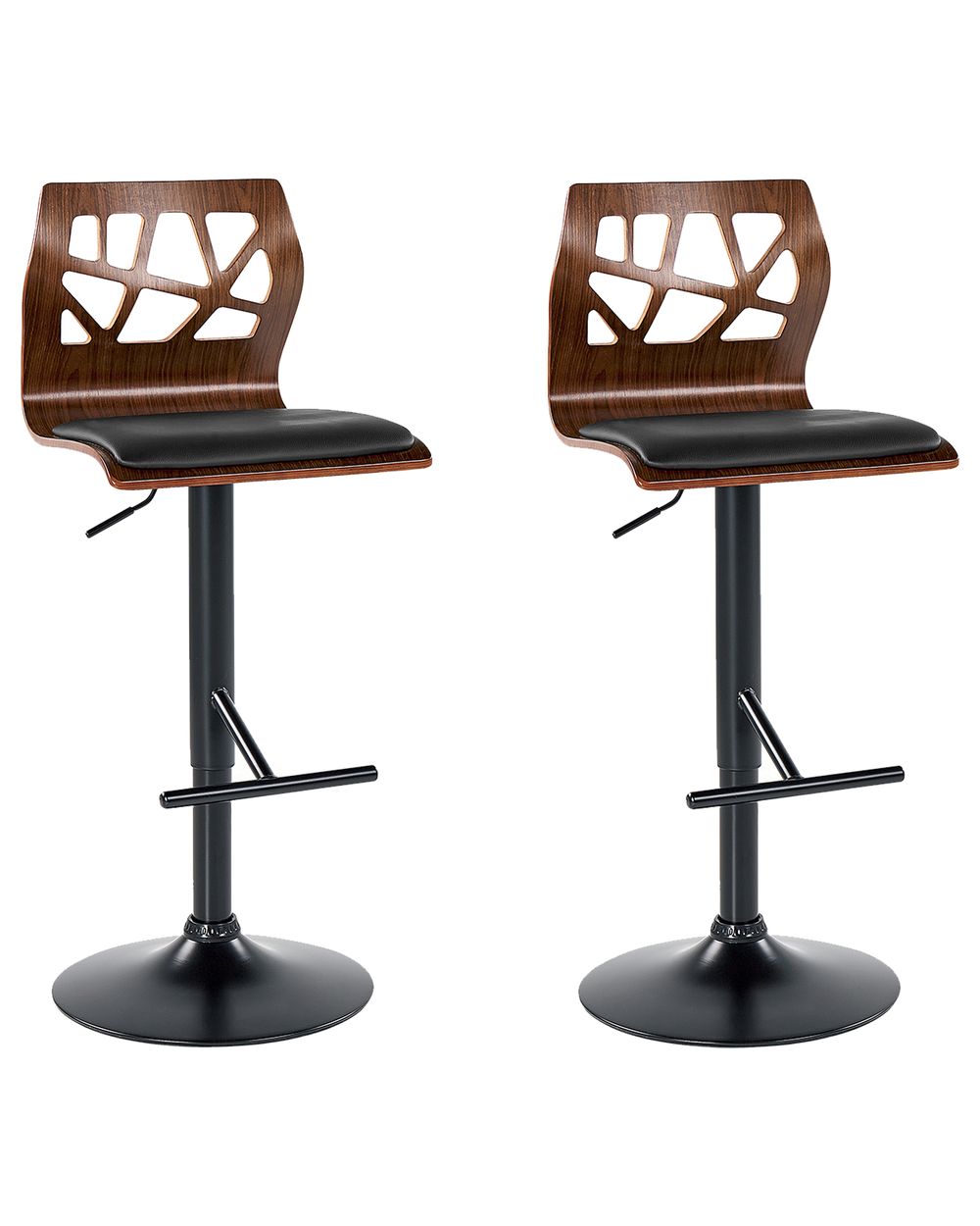 Set van 2 barstoelen PETERSBURG draaibaar Kunstleer Zwart