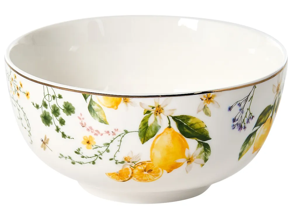 20-Piece Dinnerware Set LEMONGRASS Porcelain White/Green_1191903