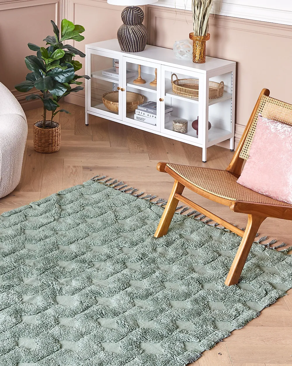 Rug KARS Green 140 x 200 cm Cotton_1180036