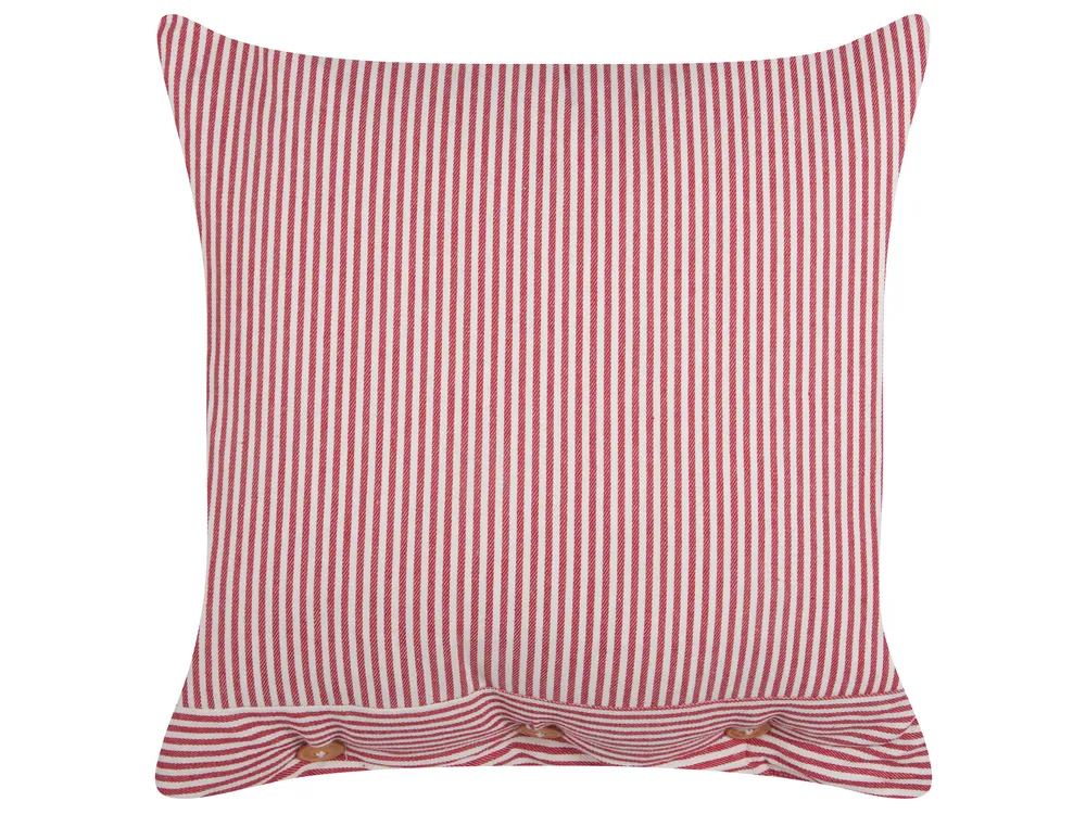 Prydnadskudde AALITA Bomull 45 x 45 cm Röd Randigt | Beliani.se