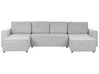 U-förmiges Schlafsofa 4-Sitzer VATNE mit Stauraum Stoff Grau