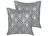 Dekokissen 2er Set HOYA 45 x 45 cm Baumwolle Grau Geometrisches Muster