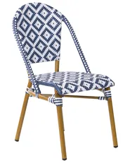 Gartenstuhl 4er Set RIFREDDO Polyrattan Blau_799192