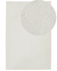 Teppich ELLEK Weiß 160 x 230 cm Wolle_802975