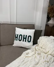 Set of 2 Decorative Cushions JOYCANDY 45 x 45 cm Cotton White Christmas Motif_1047148