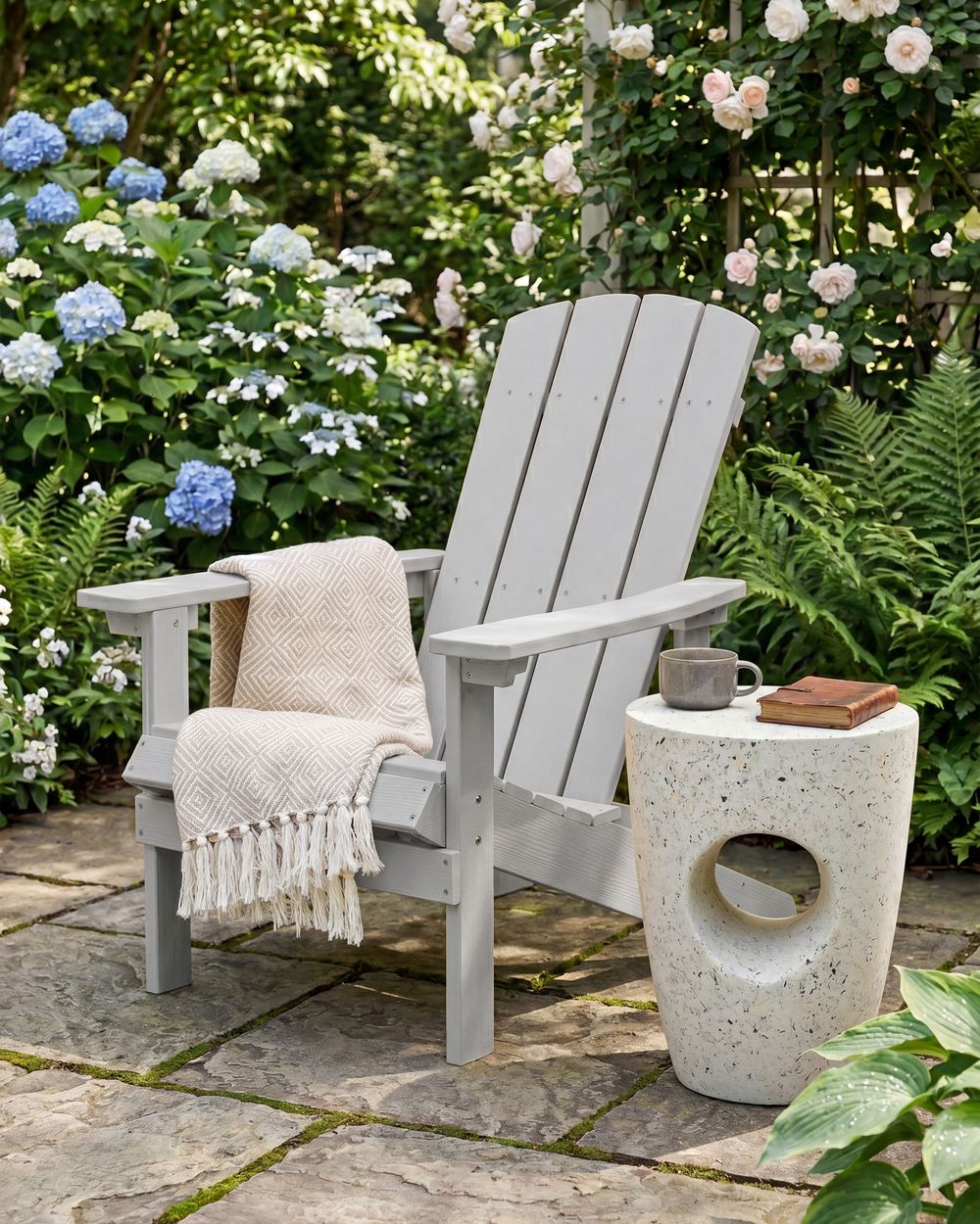 Garden Chair ADIRONDACK Light Grey