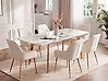 Extending Dining Table MOSBY Marble/ Gold 160/200 cm 90 cm
