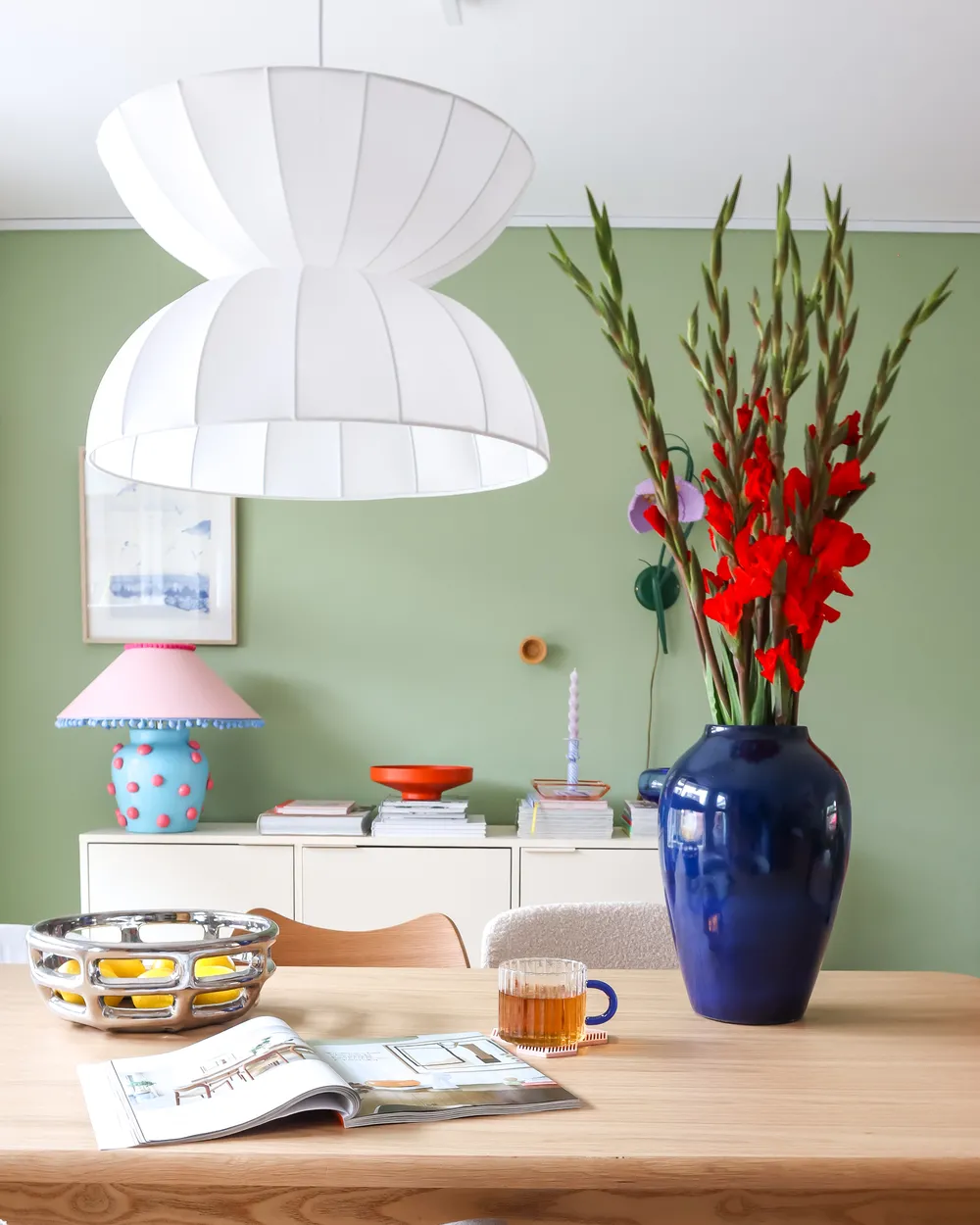 Pendant Lamp DEBONS Faux Silk White_1022330