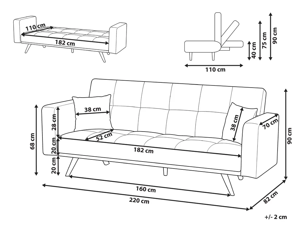 Schlafsofa 3-Sitzer HJULBY Goldbraun_1030155