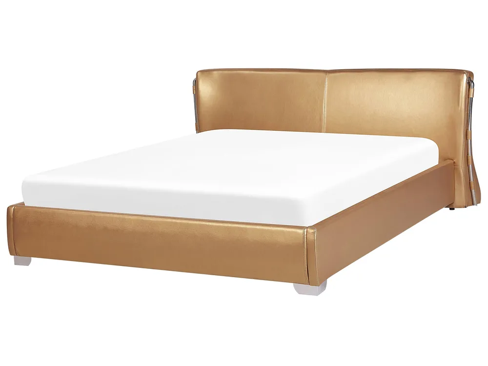 Wasserbett Echtleder PARIS 180 x 200 cm Gold