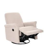 Schaukel-Fernsehsessel ECHION drehbar Bouclé Hellbeige_1078675