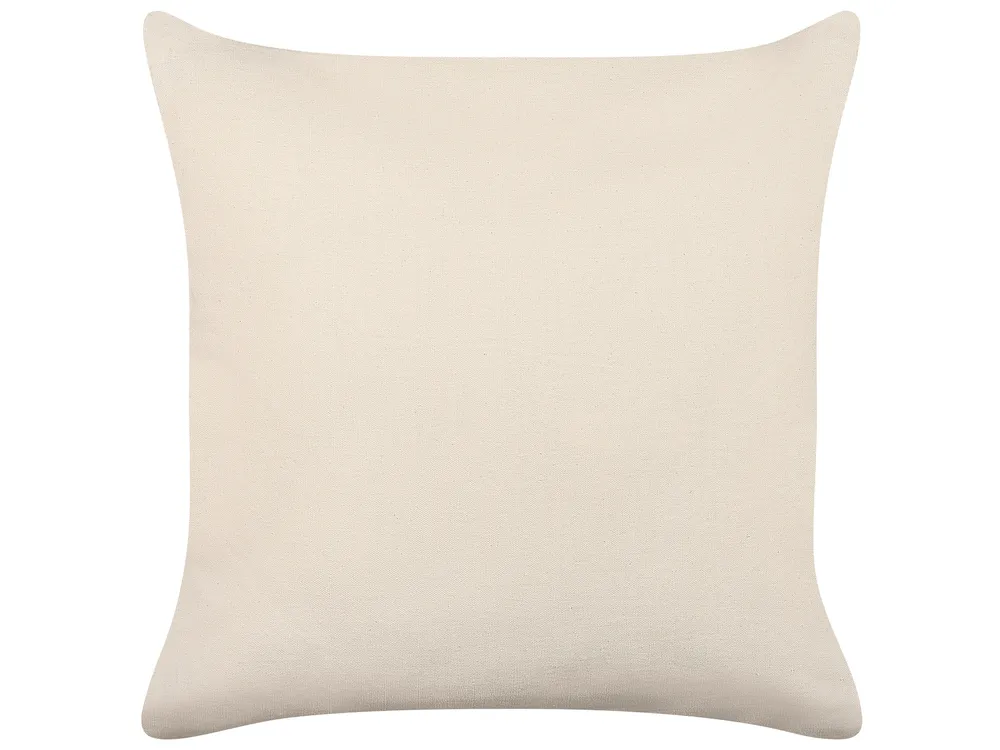 Dekokissen 2er Set PELLAEA 45 x 45 cm Baumwolle Hellbeige Geometrisches Muster_840354
