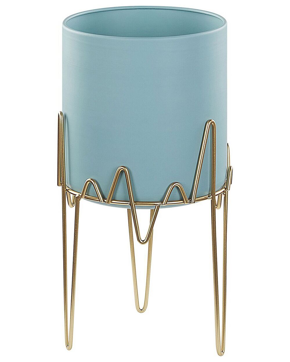 Elevated Plant Pot KALANDRA 19 cm Metal Light Blue