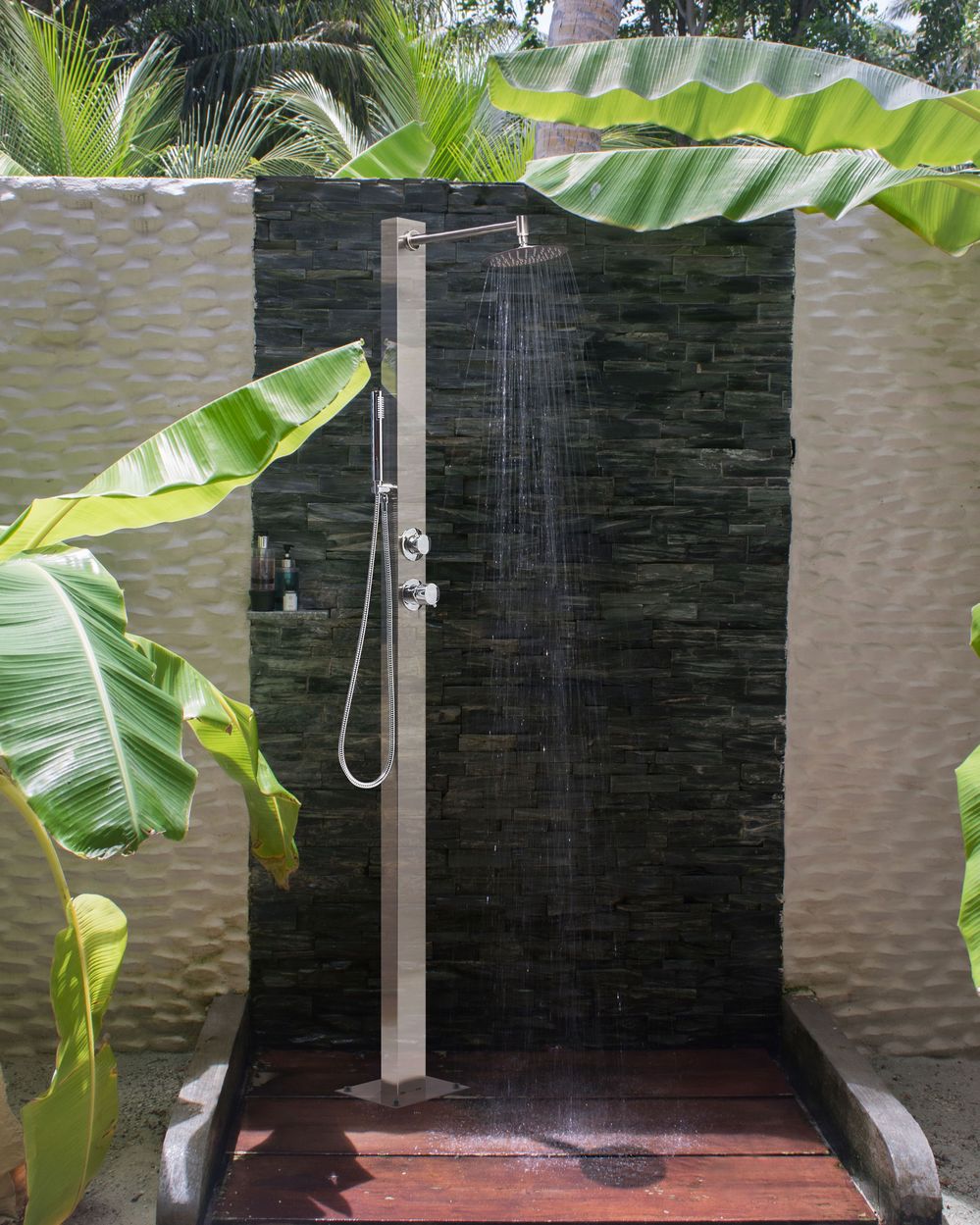 Freestanding Outdoor Shower OLZAI Silver