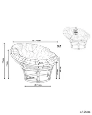 Gartensessel 2er Set mit Auflagen SALVO Rattan Naturfarben_878519
