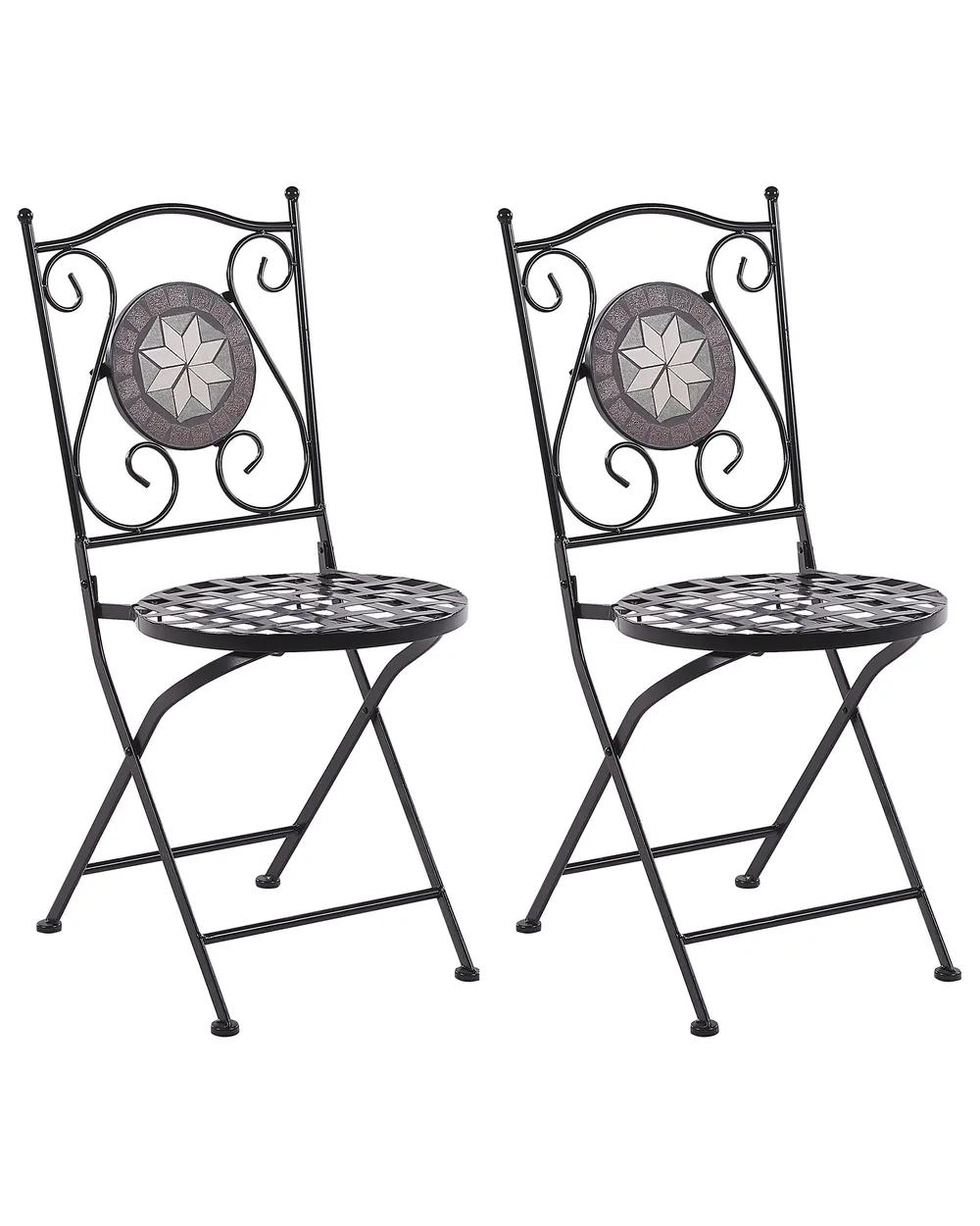 Gartenstuhl 2er Set CARIATI Metall Schwarz