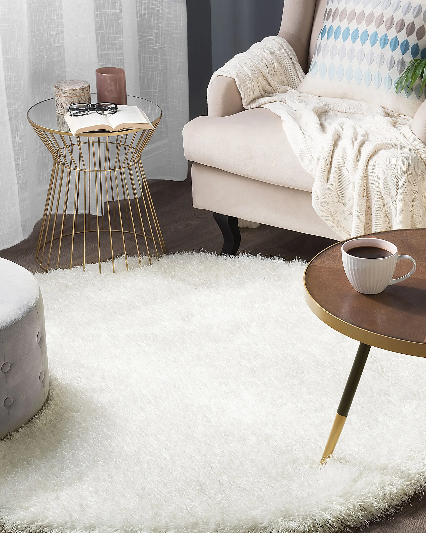 Rug CIDE White ø 140 cm_904474