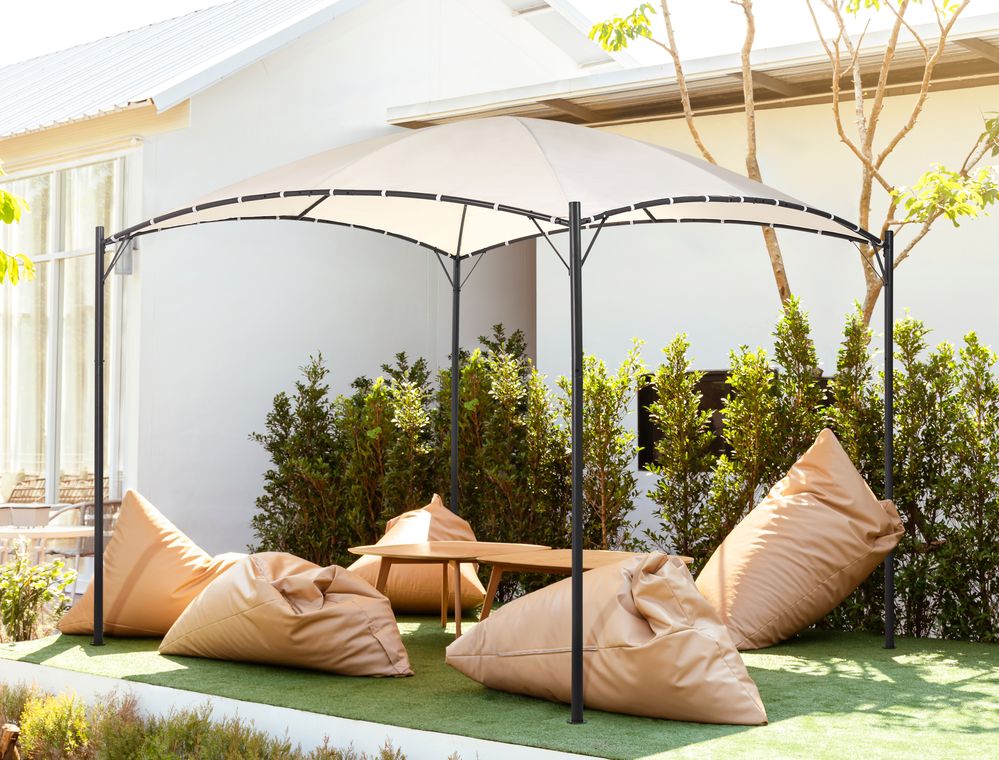 Gazebo VOMERO 305 cm x 305 cm Metal Beige