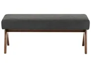 Upholstered Bench TAMRE Boucle Black/ Dark Brown_985187