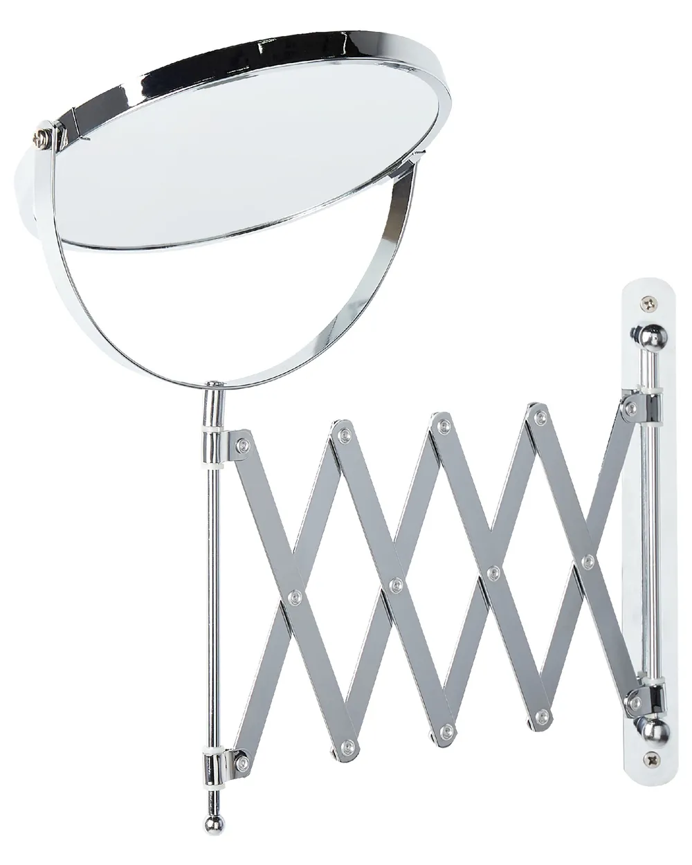 Ausziehbarer Wand-Schminkspiegel YVELINES 57 cm 36 cm Metall Silber_848188
