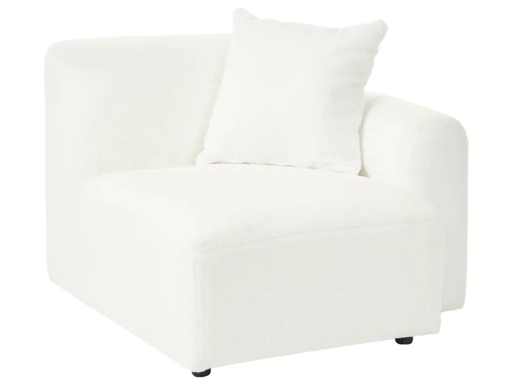 Modul Ecksofa 3-Sitzer HEDE mit Ottomane Bouclé Weiß rechtsseitig_1091931