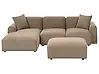 Modul Ecksofa HEDE mit Ottomane Stoff Braun rechtsseitig