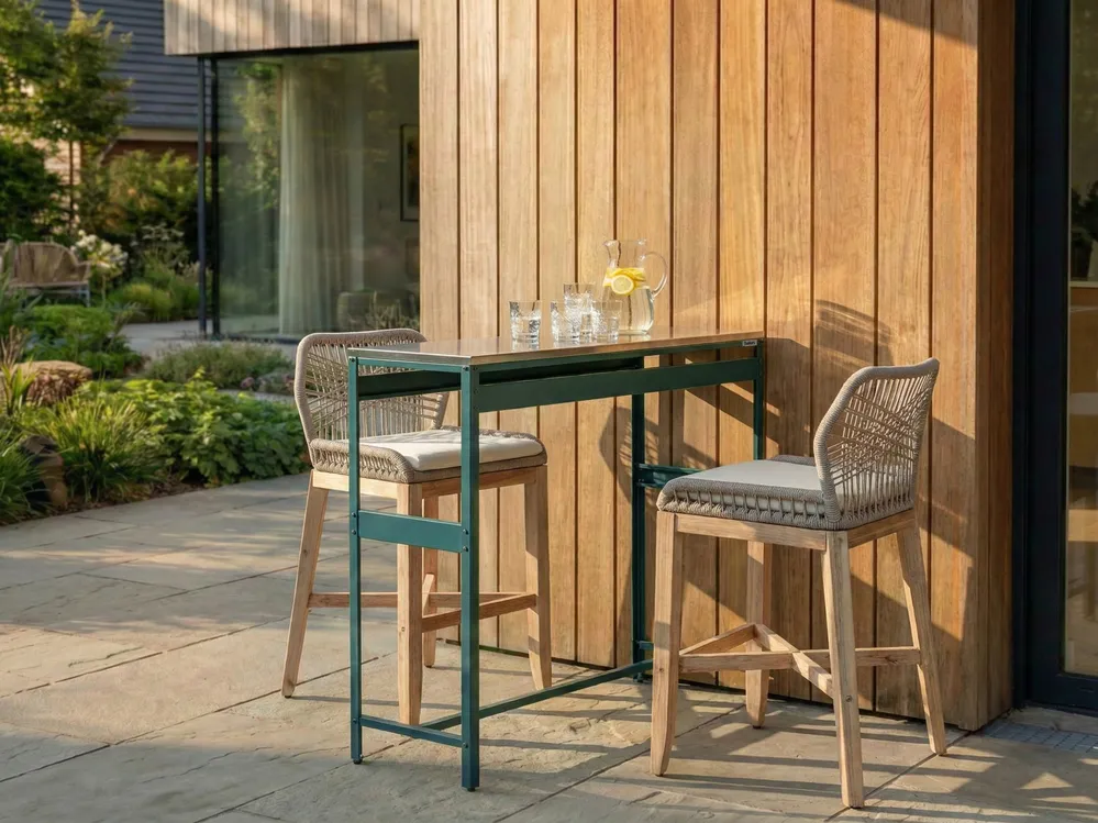 Outdoor-Bartisch MAENZA 120 cm 40 cm Metall Grün