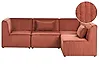 Modular Corner Sofa 4 Seater LEMVIG Corduroy Golden Brown Left Hand