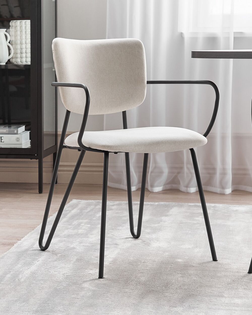 Set van 2 eetkamerstoelen ELKO Stof Gebroken wit