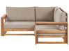 Garten Ecksofa 2-Sitzer TIMOR modular zertifiziertes Akazienholz Hellbraun