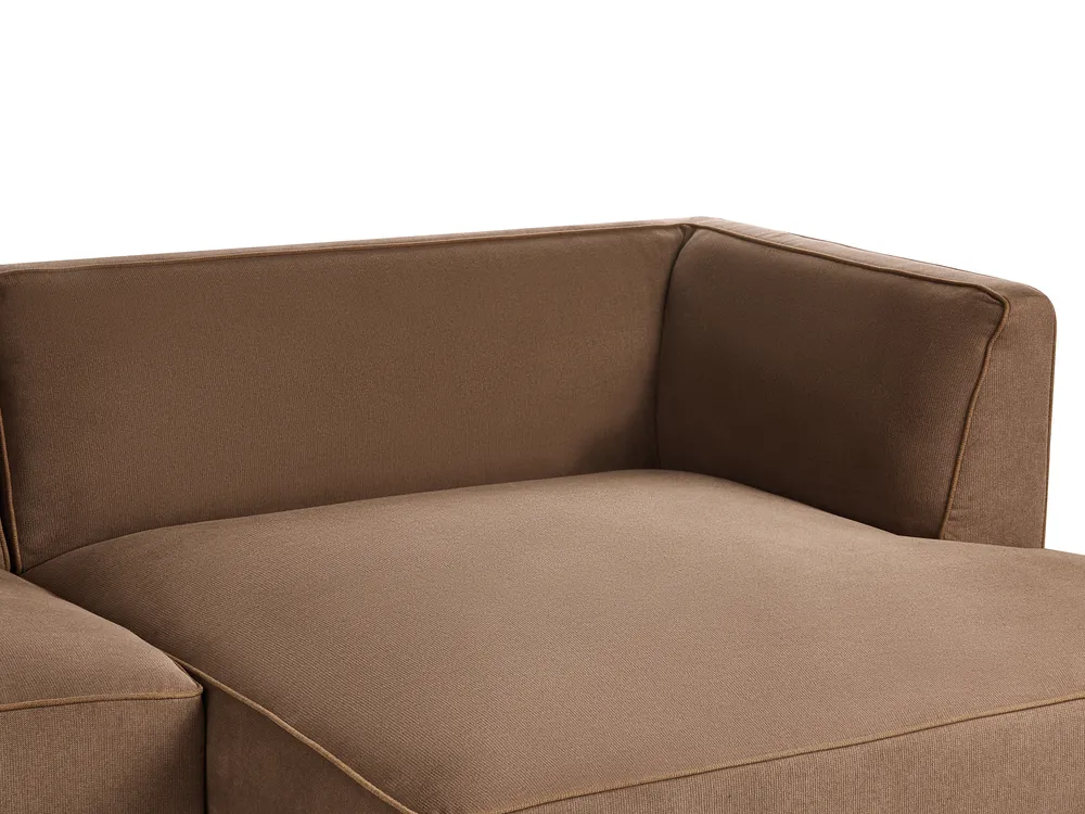 Corner Sofa 3 Seater SATER Fabric Brown Left Hand_1019344