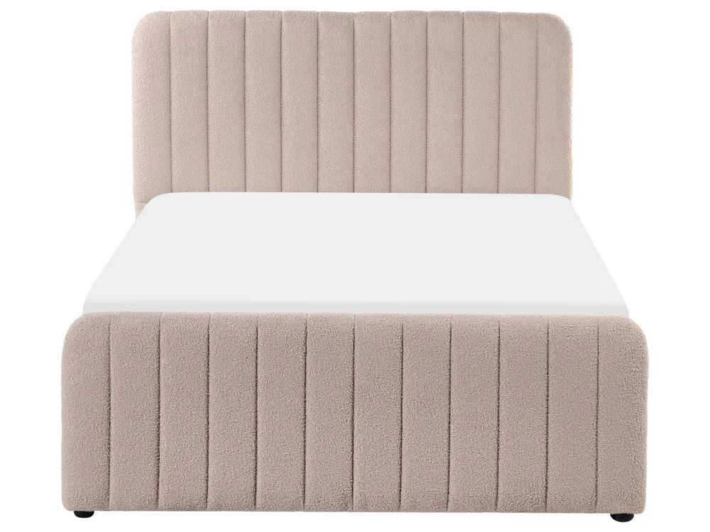 Ottoman Bed LUNAN Boucle Beige 120 x 200 cm (EU Small Double)_1048418