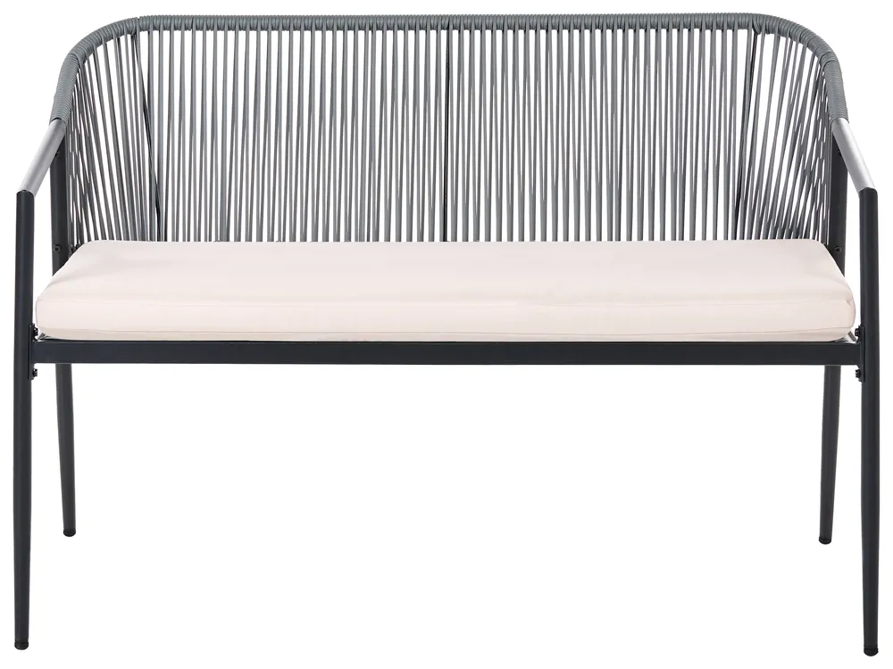 Lounge Set mit Tisch 4-Sitzer FLERO Polyrattan Schwarz_1079393