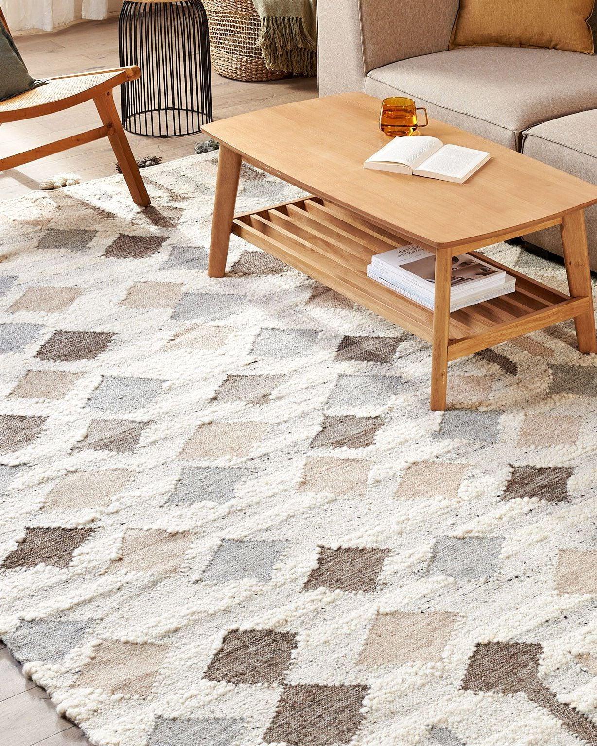 Teppich KAGHTSRASHEN Beige 200 x 300 cm Kelim Wolle_1180207