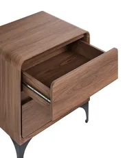 2 Drawer Bedside Table COWELL Dark Brown_1107875