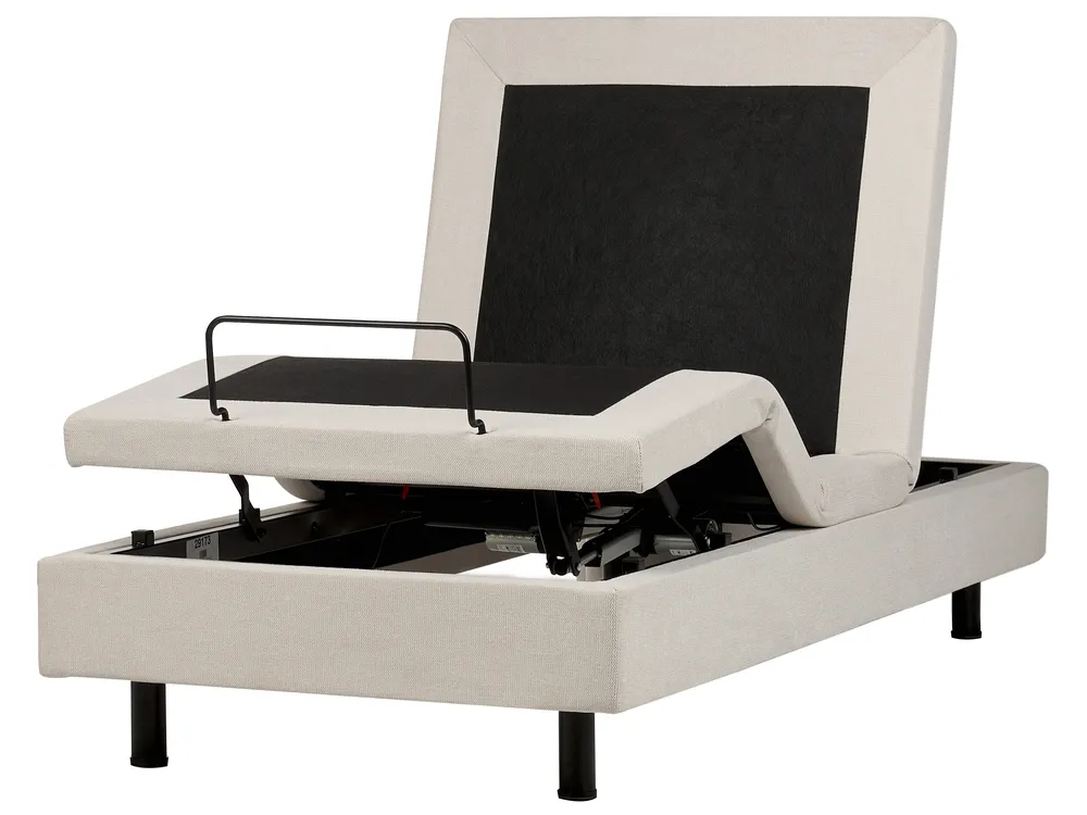 Verstellbares Bett ohne Kopfteil Stoff DUKE II 90 x 200 cm Hellbeige_952184